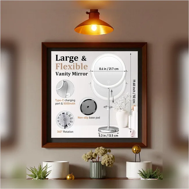 Adjustable Vanity Mirror with LED