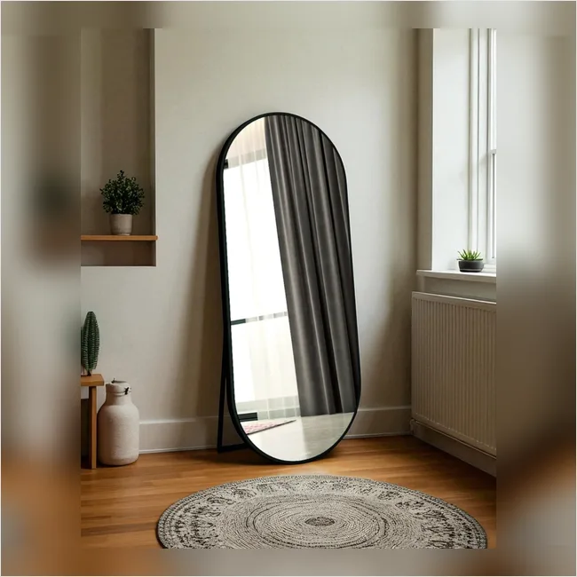 Dressing Mirror 4 - Capsule Shape Metal Framed