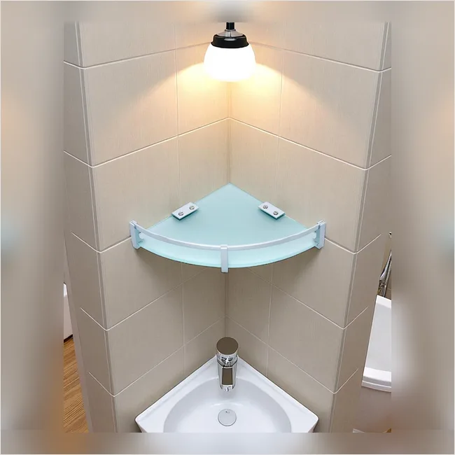 Corner Shelf - Frosted Glass