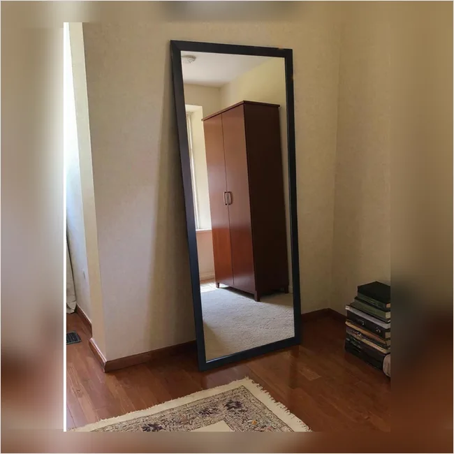 Dressing Mirror 12 - Black Fiber Wood Frame