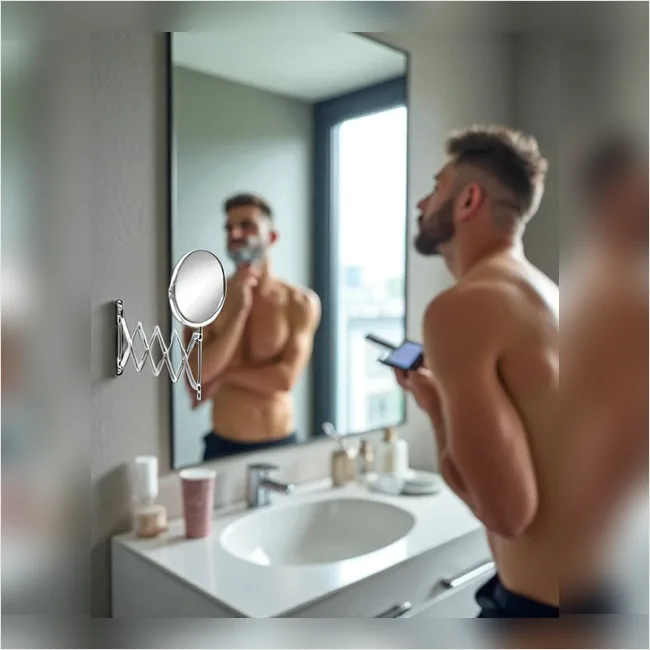 Magnifying Shaving Mirror - Retractable