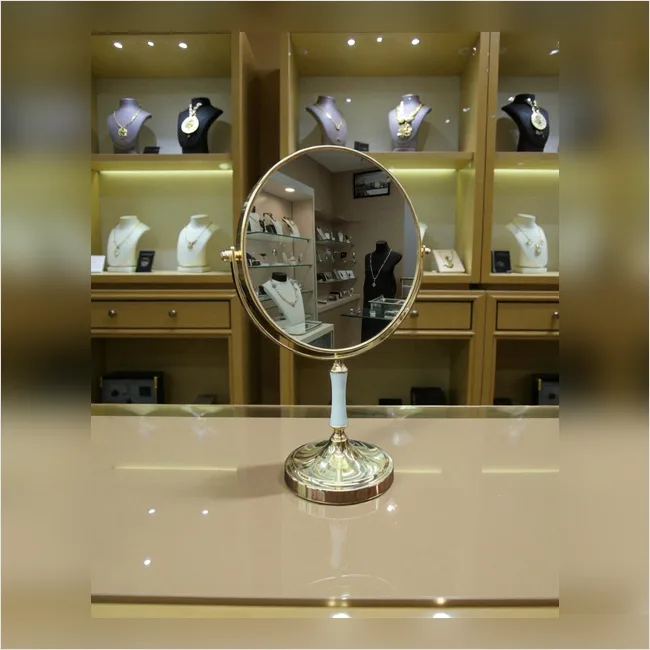 Round Metal Body Counter Top Mirror