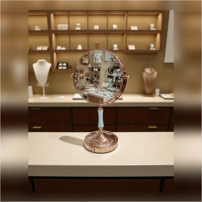Round Metal Body Counter Top Mirror