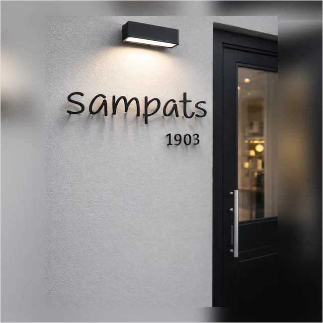 Sampats Metal Name Plate – Timeless Elegance in Matte Black